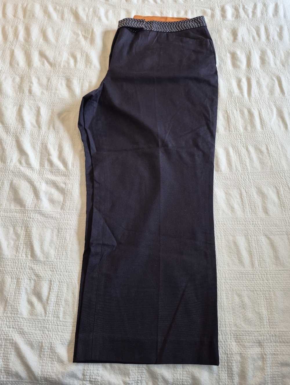 Lands End women's size 18 navy cropped twill chino pants NWOT